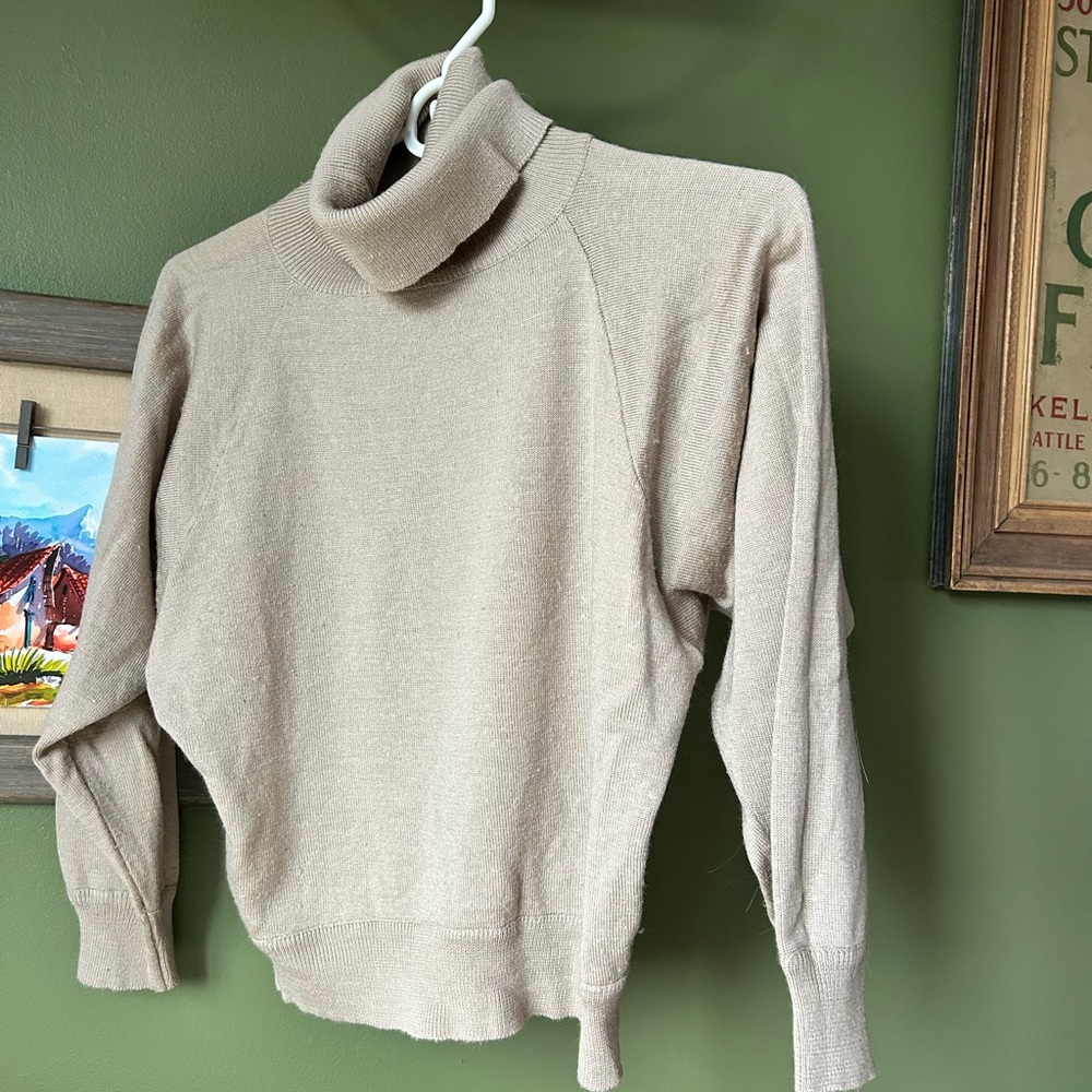 White Stag Light Tan Turtleneck Sweater